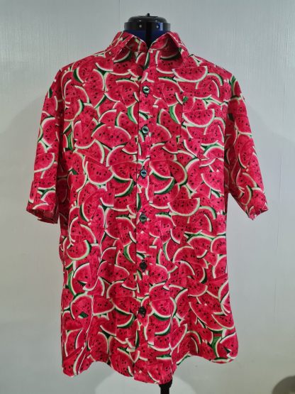 watermelon fabric mens shirt